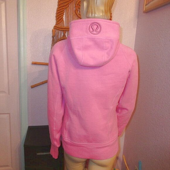 Lululemon Womens Scuba Hoodie Size 8 Jacket Raspberry Full Zip Soft Fleece Gorp - Picture 9 of 10